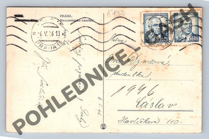 Pohlednice Praha Staroměstské náměstí 1946 malý (M850)