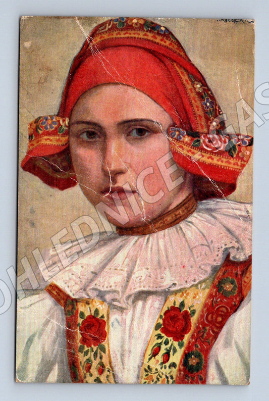 Pohlednice Žena v kroji I Koudelka stará etnografie (M8500)