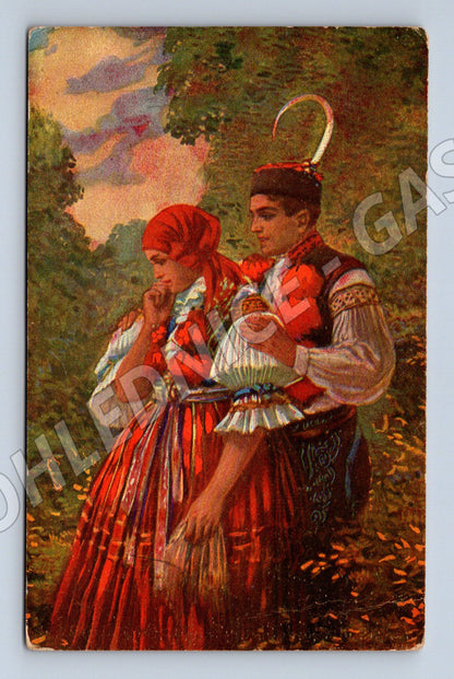 Pohlednice E V Muttich Vzdorovitá český kroj etnografie (M8505)