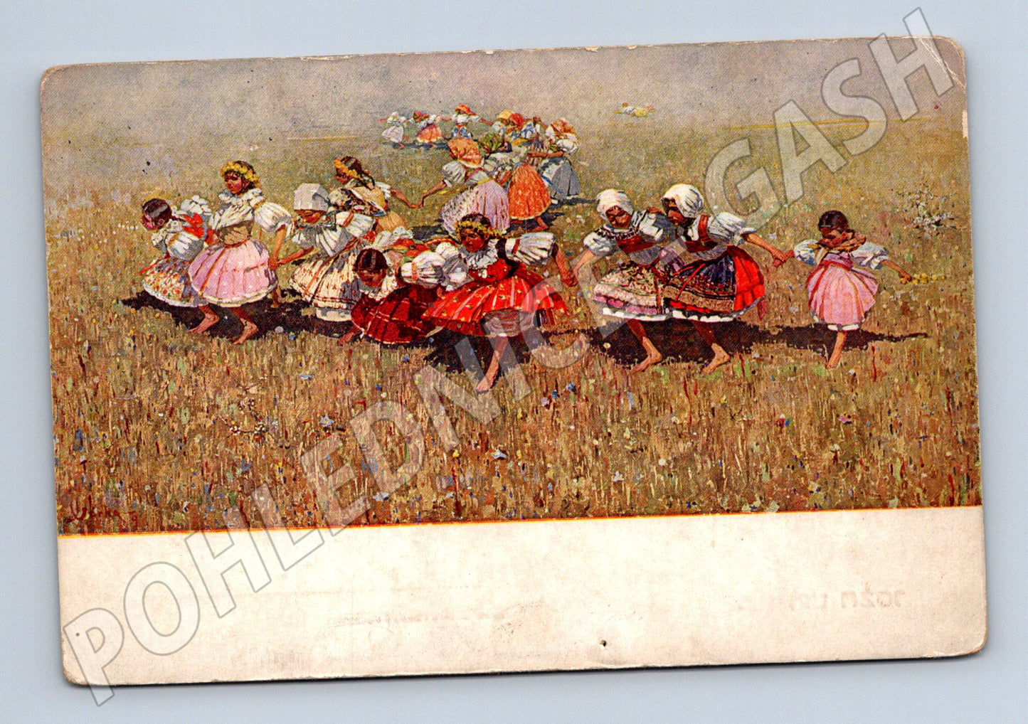 Joža Uprka děti v krojích etnografická pohlednice (M8507)