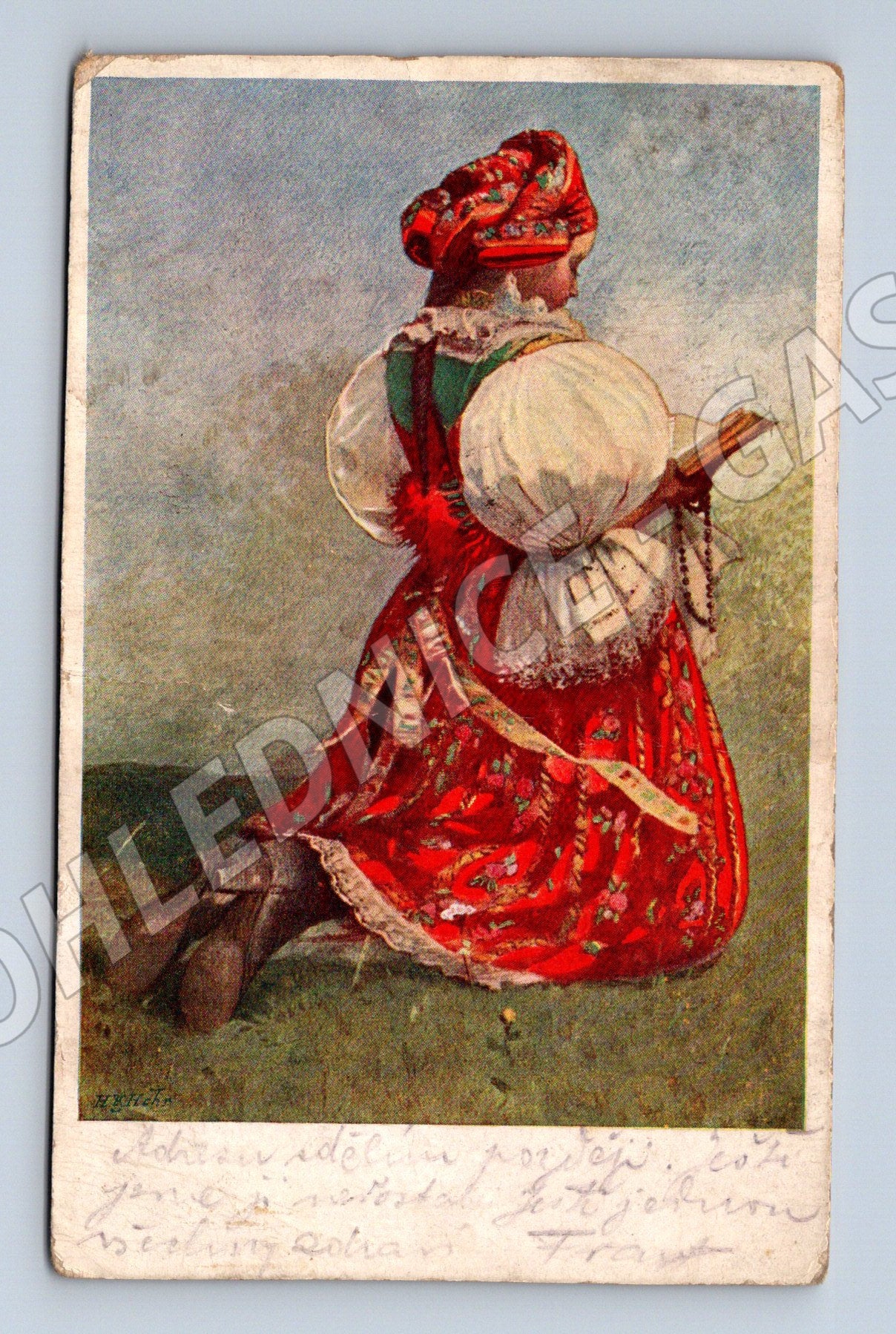 Moravský kroj pouť u sv. Antoníčka etnografie (M8512)