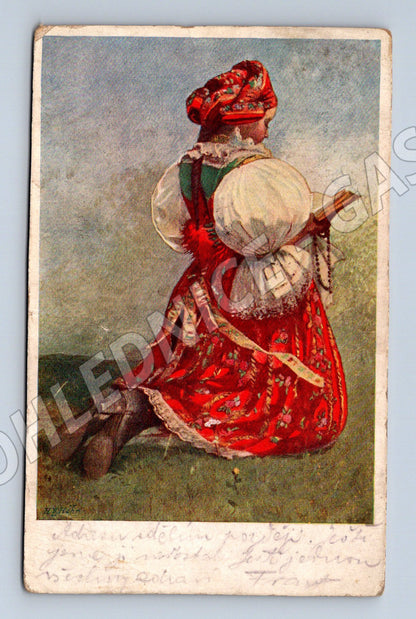 Moravský kroj pouť u sv. Antoníčka etnografie (M8512)