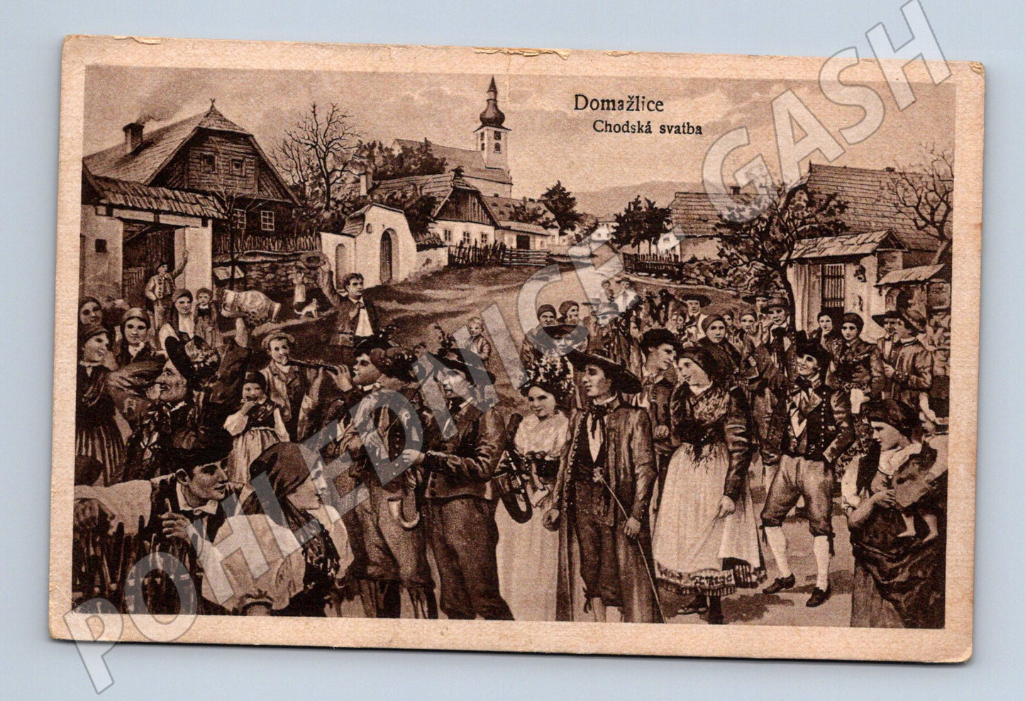 Domažlice Chodská svatba etnografická pohlednice (M8517)