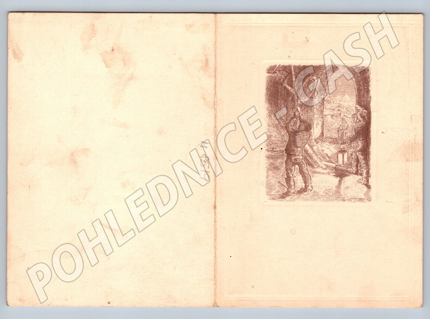 Vánoční pohlednice ČSR Otto Veselý malý formát (M8519)