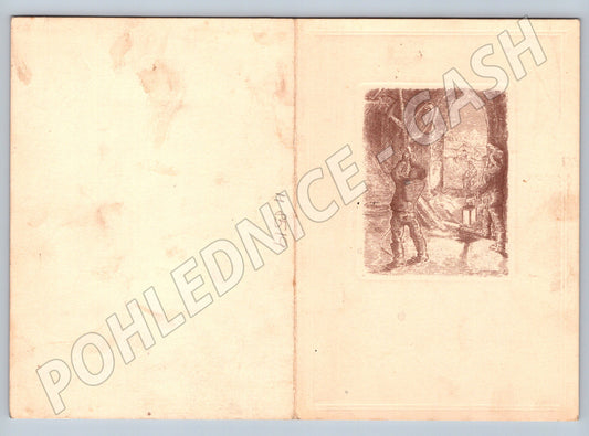 Vánoční pohlednice ČSR Otto Veselý malý formát (M8519)