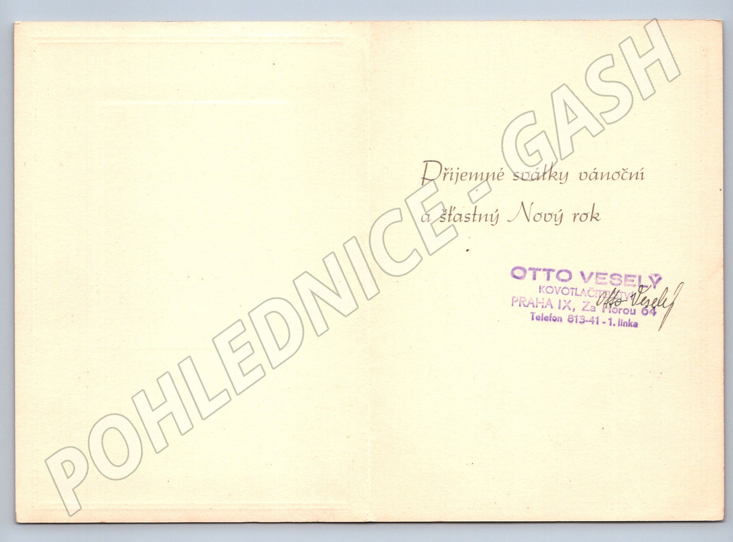 Vánoční pohlednice ČSR Otto Veselý malý formát (M8519)