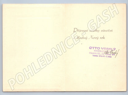 Vánoční pohlednice ČSR Otto Veselý malý formát (M8519)