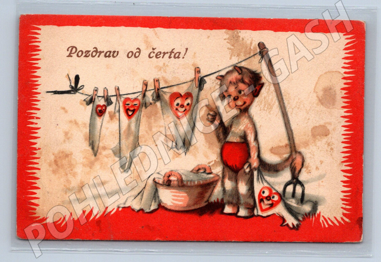 Pozdrav od čerta čertík Minerva do 1950 (M8525)