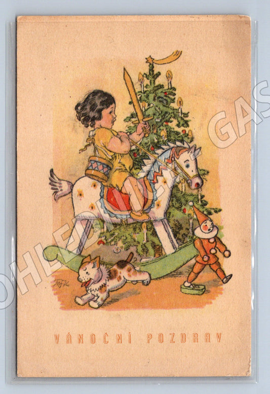 Vánoční malovaný motiv ČR 1947 malý formát (M8535)