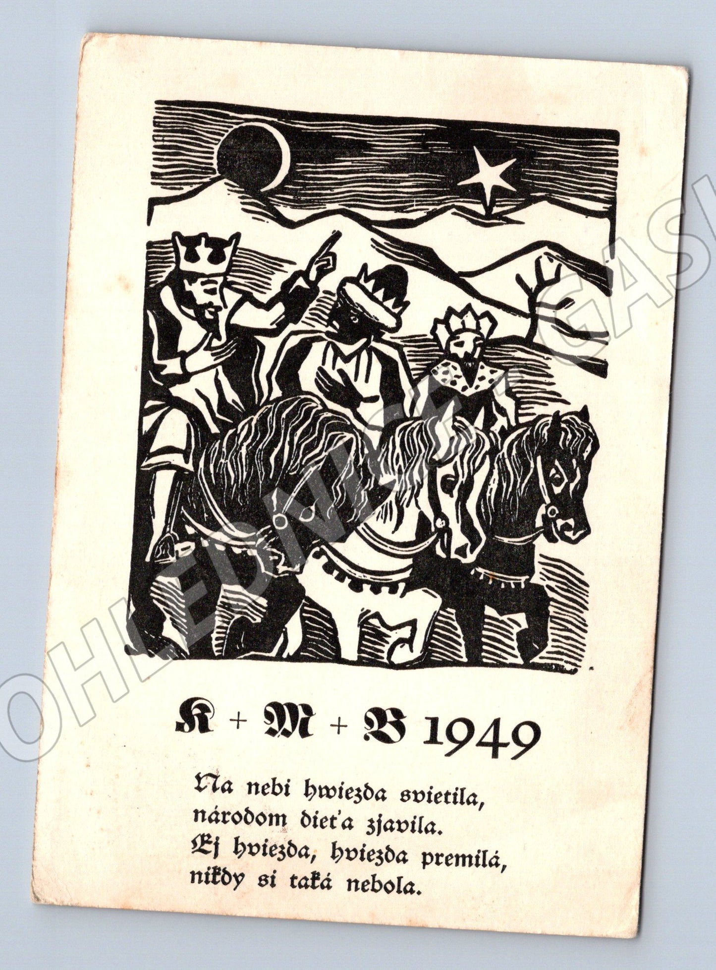 Tři králové 1949 česká pohlednice (M8538)