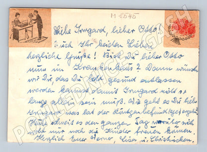 Dítě na lyžích zimní sporty pohlednice (M8545)