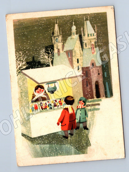 Vánoční J. Sodoma kolorovaná kresba 30. léta (M8547)