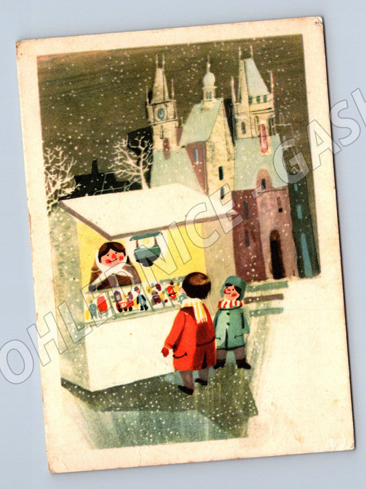 Vánoční J. Sodoma kolorovaná kresba 30. léta (M8547)