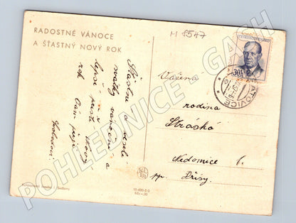 Vánoční J. Sodoma kolorovaná kresba 30. léta (M8547)