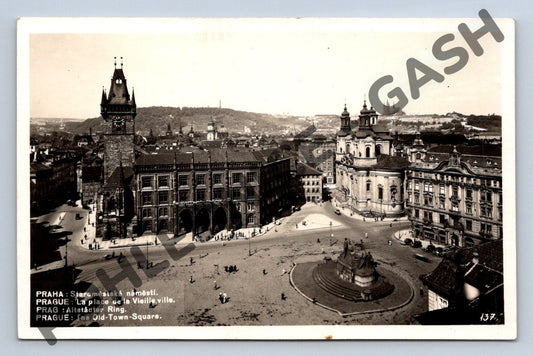 Pohlednice Praha Staroměstské náměstí černobílá (M855)