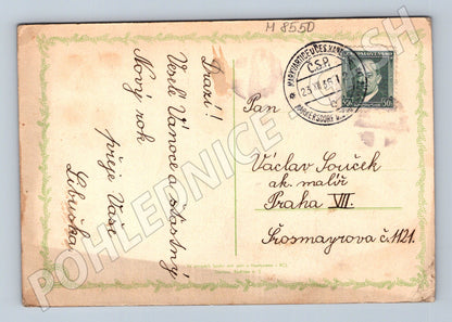 Novoroční vesnice 1935 kolorovaná ČSR (M8550)