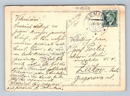 Venkovská chalupa 1933 stará pohlednice (M8553)