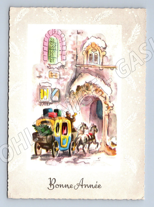 Bonne Année kočár Francie 1957 Praha (M8557)