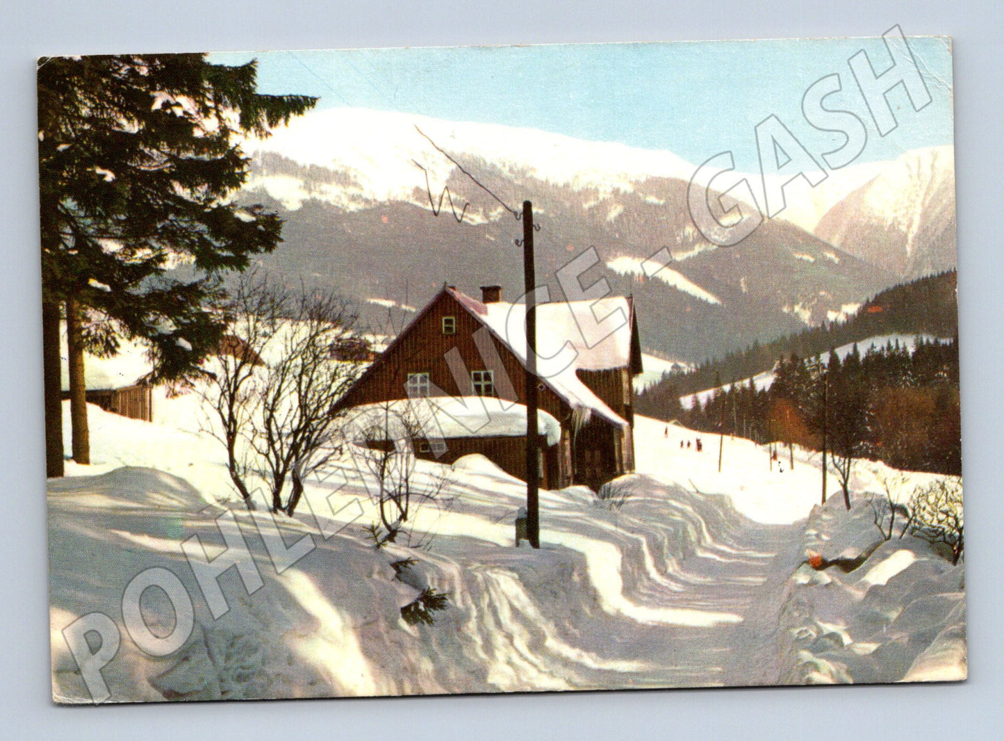 Zimní krajina Československo 1965 vánoce (M8559)