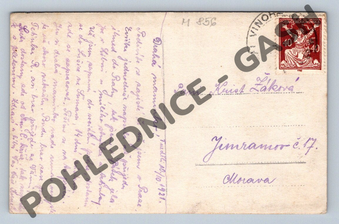 Pohlednice Praha Hradčany 1921 malý formát (M856)