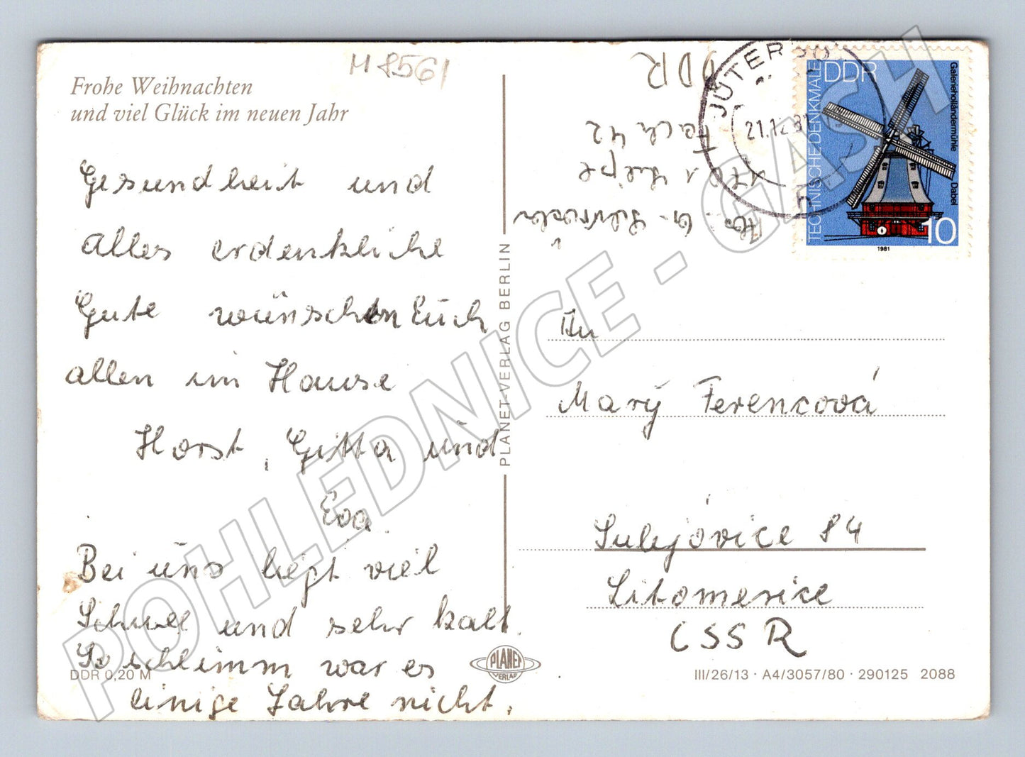 Vánoční DDR 1981 svíčka jablko šišky (M8561)