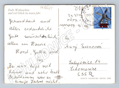 Vánoční DDR 1981 svíčka jablko šišky (M8561)