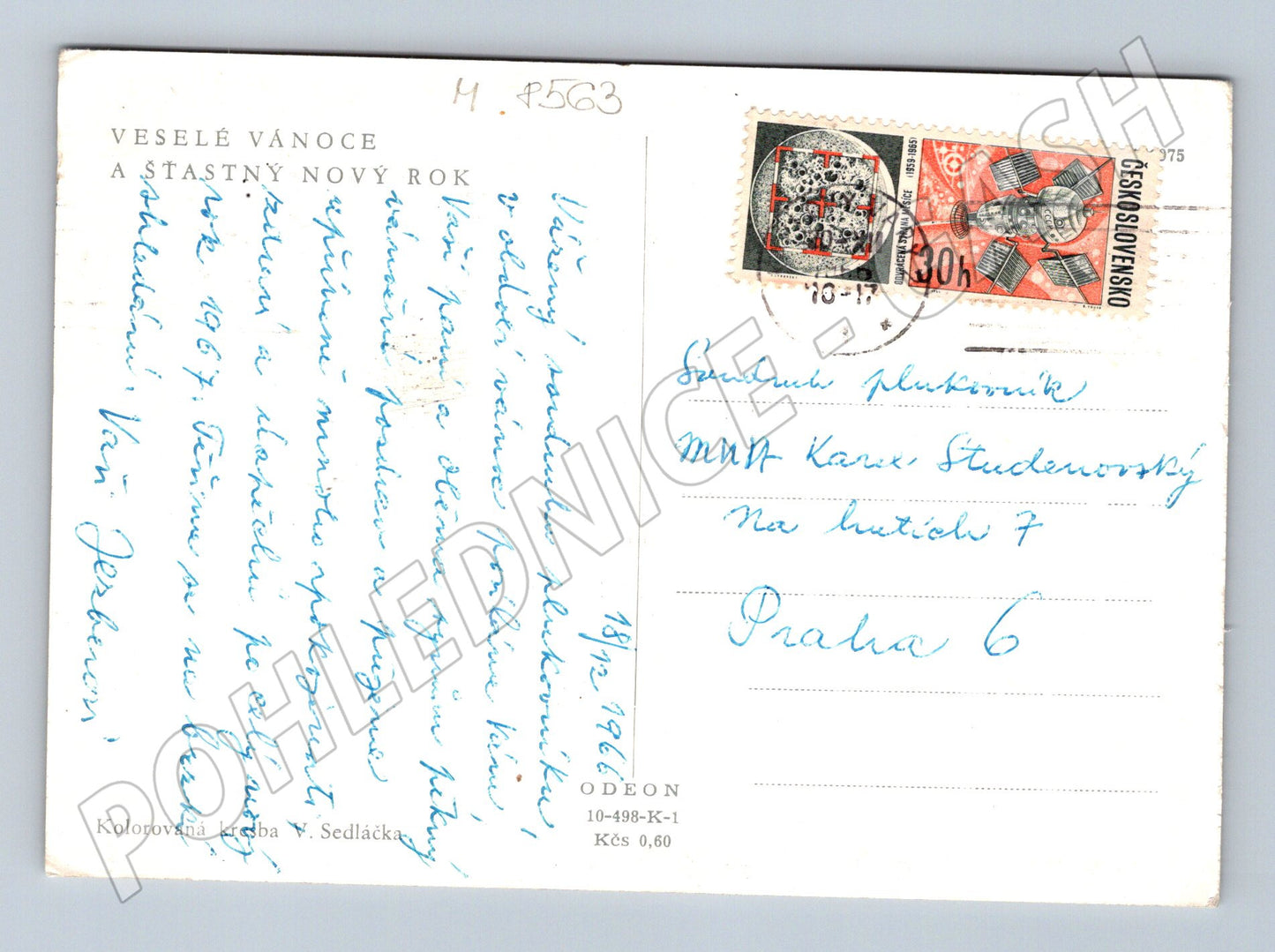 Zima V. Sedláček 1966 kolorovaná prošlá (M8563)