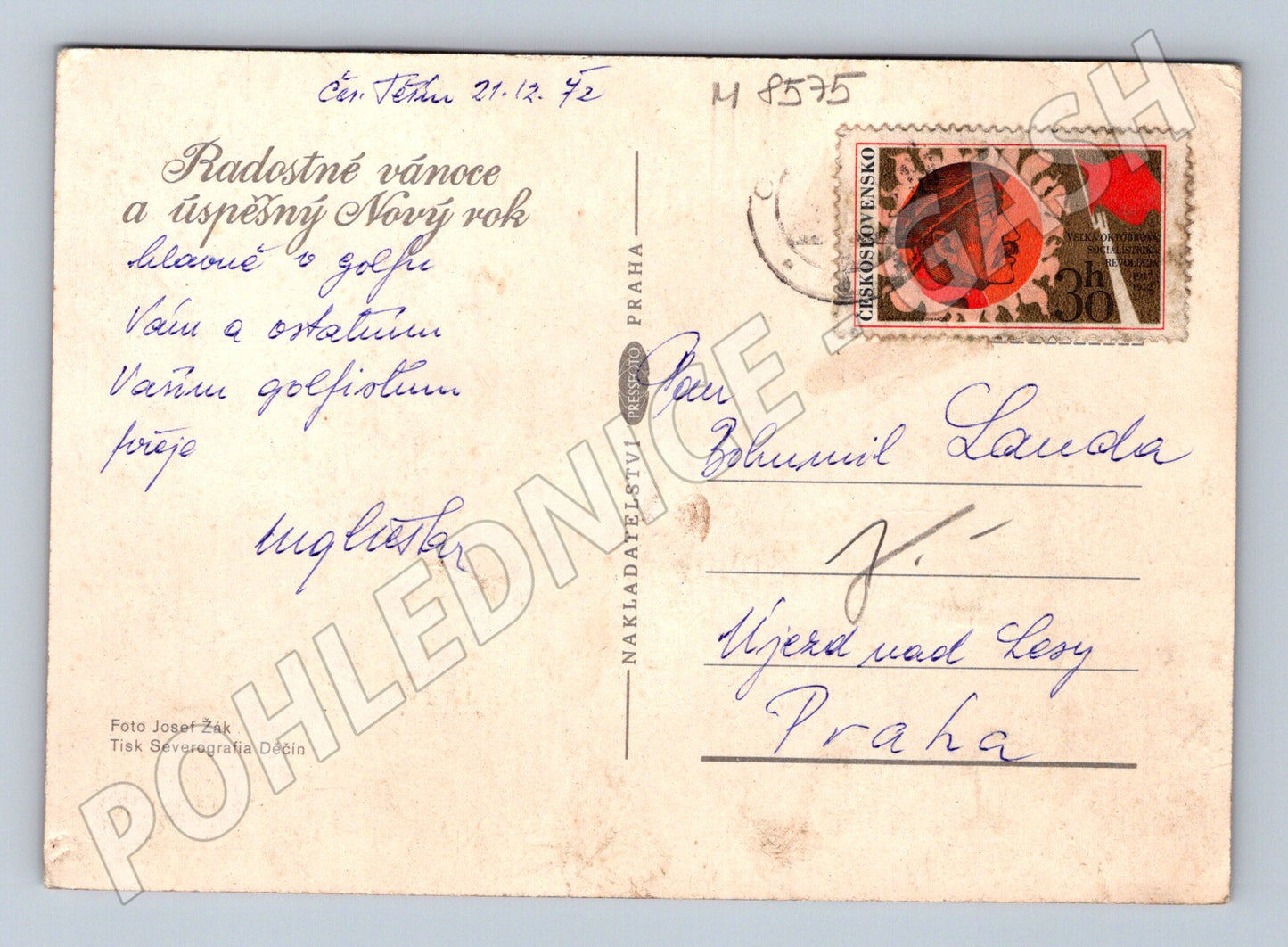 Vánoční ČSSR 1972 svíčka malý formát (M8575)