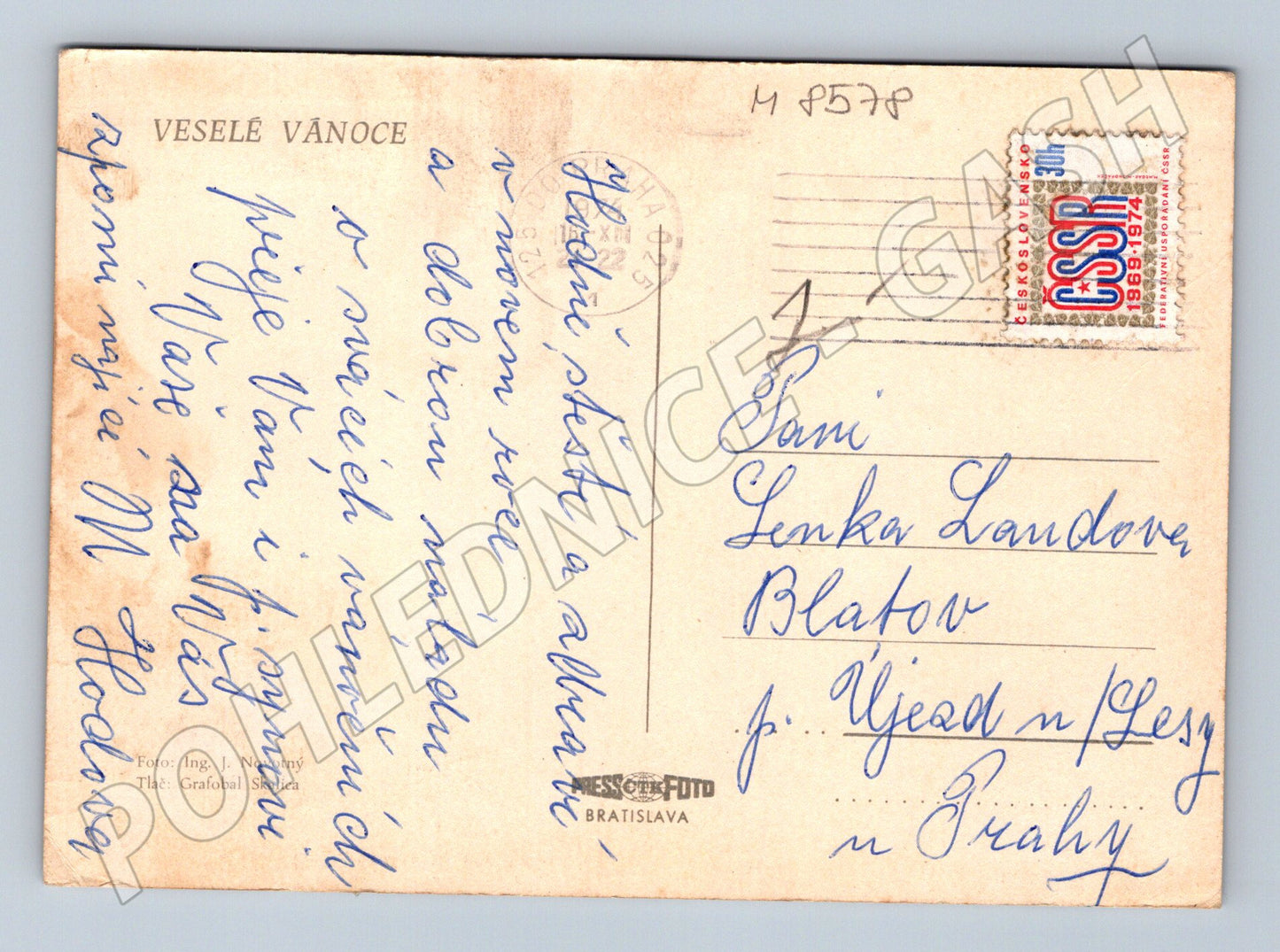 Vánoční ČSSR svícny sklenky jmelí (M8578)