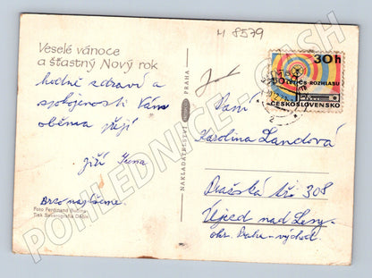 Vánoční Československo malý formát prošlá (M8579)