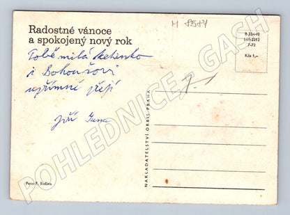 Vánoční jehličí a lampa Orbis 1972 (M8581)