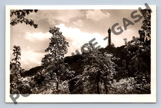 Pohlednice Praha Petřínská rozhledna černobílá do 1950 (M859)