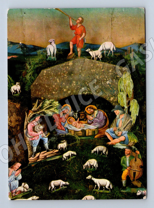 Malovaný betlém ČSSR 1973 malý formát (M8597)