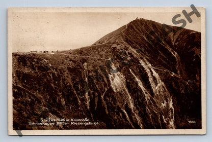 Pohlednice Sněžka Krkonoše 1930 malý formát prošlá (M860)