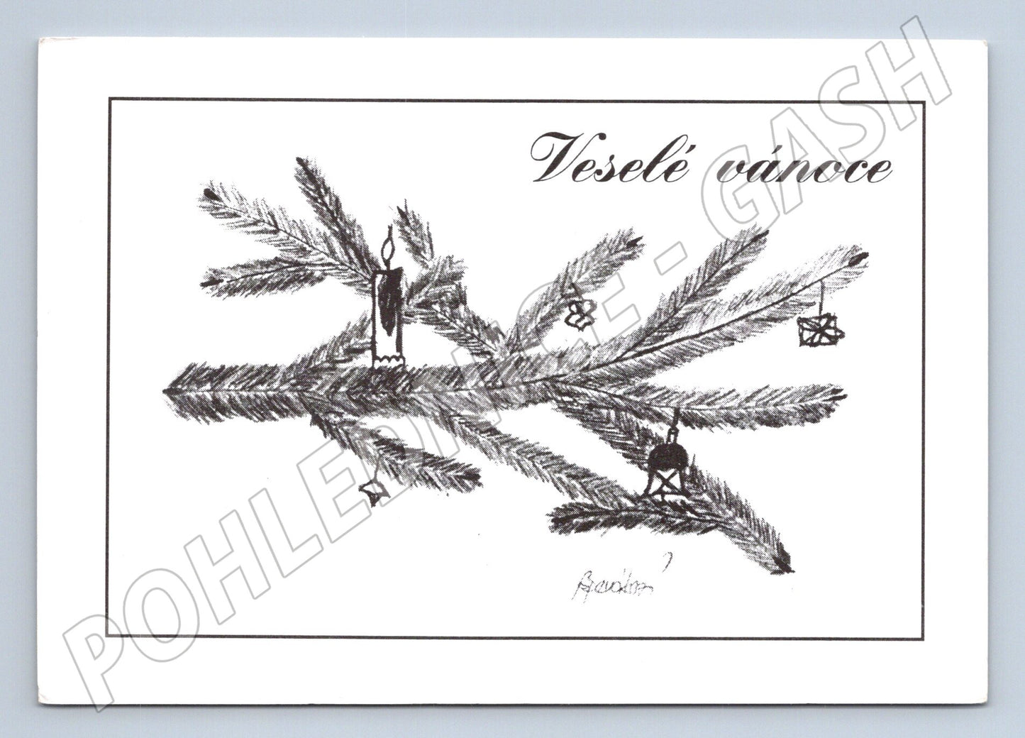 Veselé vánoce originální kresba POLID (M8605)