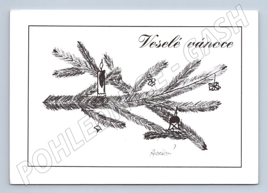 Veselé vánoce originální kresba POLID (M8605)