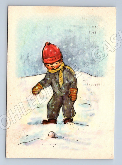 Pohlednice Vánoce 1966 kresba V Slívková použitá (M8606)