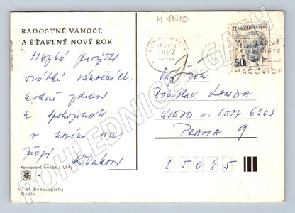 Pohlednice Josef Lada Vánoce 1937 kolorovaná (M8610)