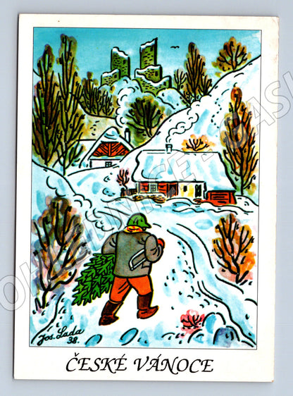 Pohlednice Josef Lada Se stromečkem 1938 (M8611)