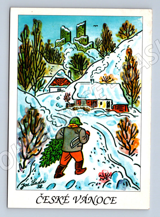 Pohlednice Josef Lada Se stromečkem 1938 (M8611)