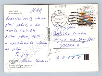 Pohlednice Josef Lada Se stromečkem 1938 (M8611)