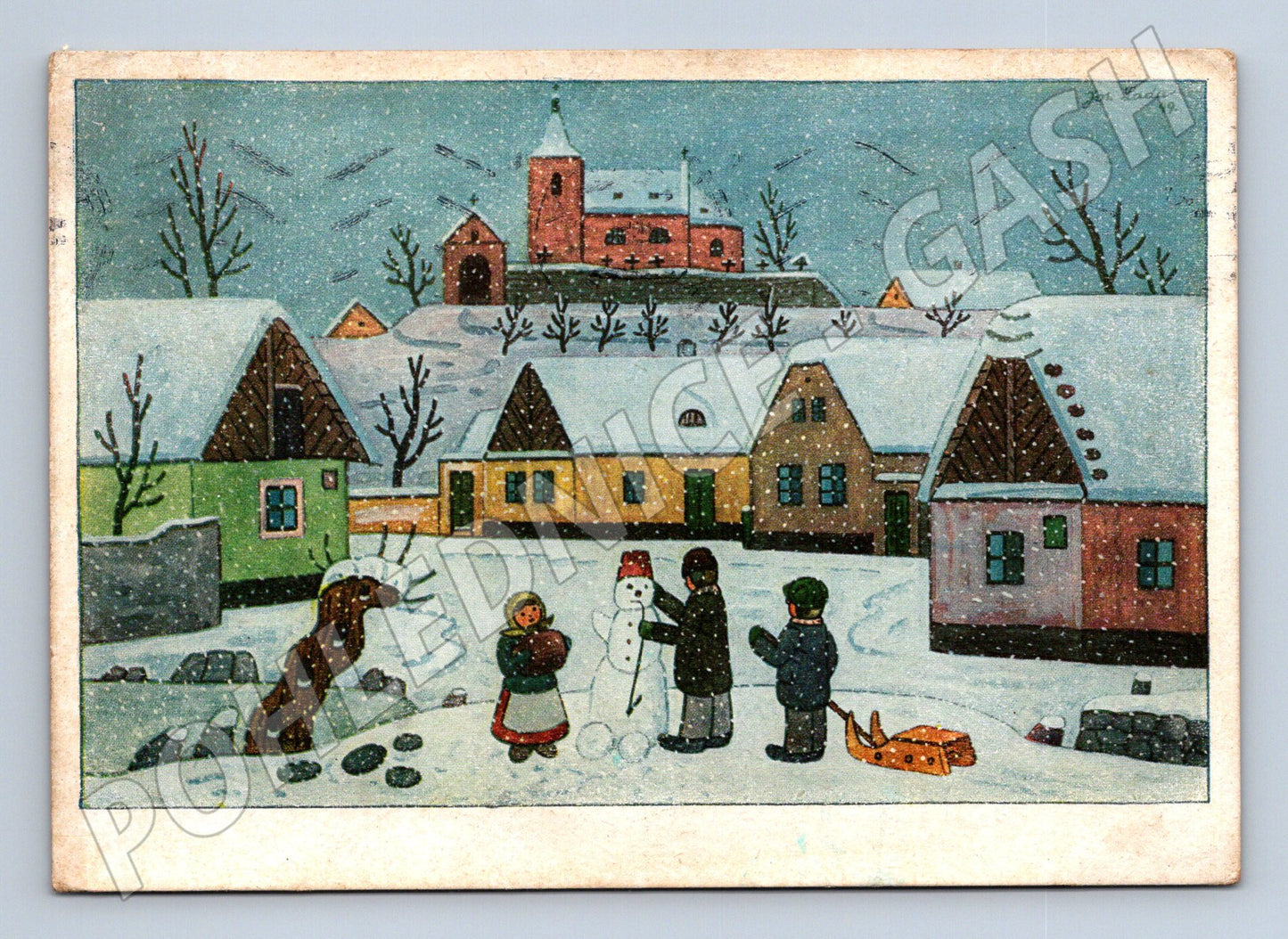 Pohlednice Josef Lada Vánoce stará česká zima (M8614)