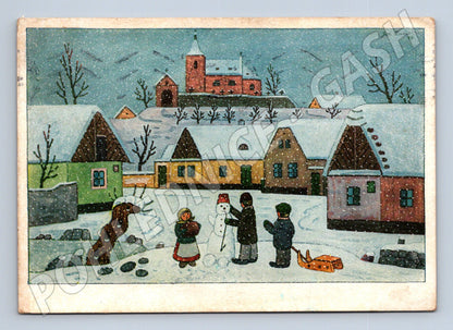 Pohlednice Josef Lada Vánoce stará česká zima (M8614)