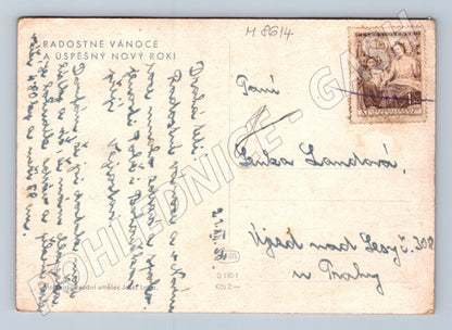 Pohlednice Josef Lada Vánoce stará česká zima (M8614)