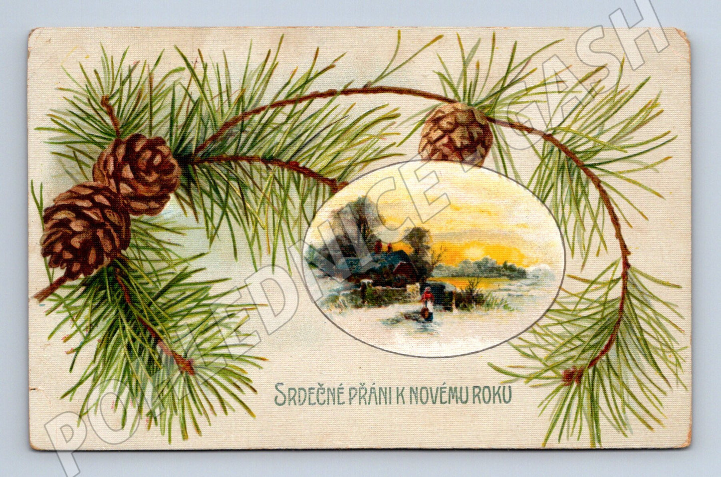 Pohlednice Nový rok 1943 zimní krajina (M8621)