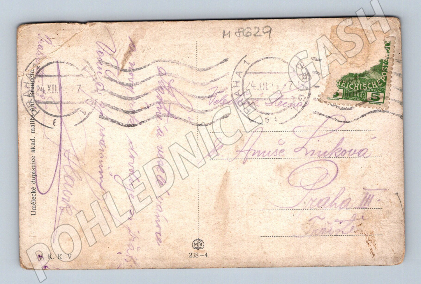 Pohlednice Vánoce andělé kolem 1900 (M8629)