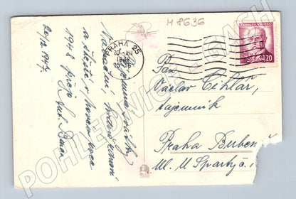 Pohlednice Vánoce 1947 andílci známka (M8636)