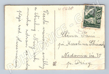 Pohlednice Vánoce 1948 zimní motiv ČSR (M8638)