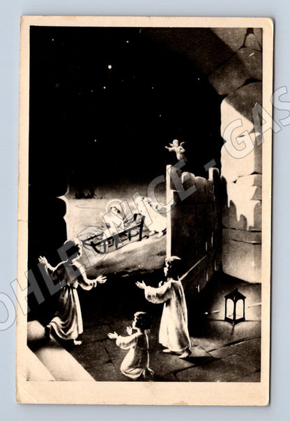 Pohlednice Vánoce andělé ručně psaná Malá Strana (M8641)