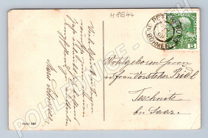 Pohlednice RU Prosit Neujahr zimní krajina jmelí (M8644)